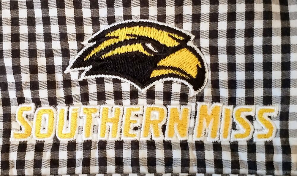 Columbia PFG Super Bonehead Southern Miss Button Down. Men's Large. Checkered